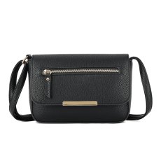 Long & Son Flap Over Shoulder Bag Black