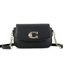 Long & Son Statement Clasp Shoulder Bag Black