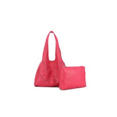 Long & Son Punched Detail Hobo Bag Pink