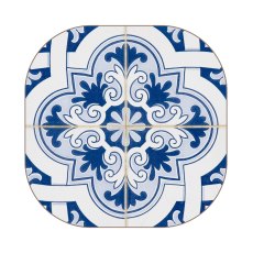 Tradestock Porto Blue Velvet Backed Coasters Set Of 4