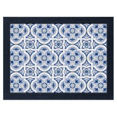 Tradestock Porto Blue Textured Faux Leather Lap Tray