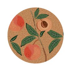 Tradestock Peach Tree Round Cork Coaster