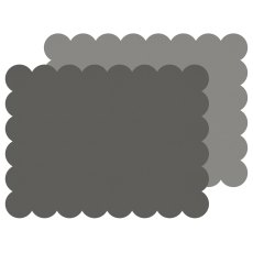 Tradestock 2-Tone Grey Scalloped Flexi Placemats Set Of 2