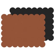 Tradestock Rust Black Scalloped Flexi Placemats Set Of 2