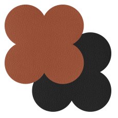 Tradestock Rust Black Scalloped Flexi Coasters Set Of 4
