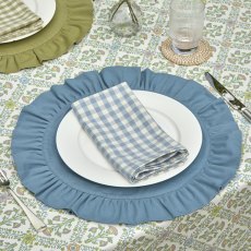 Waltons Circular Ruffle Edge Placemat Sky