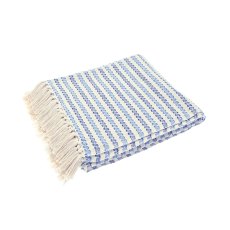 Waltons Cowrie Recycled Cotton Throw Blue