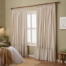 Wylder Birdie Stripe Pencil Pleat Curtains Oatmilk