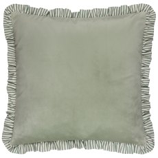 Paoletti Solene Sage Ruffle Matte Velvet Cushion Paoletti Solene Sage Ruffle Matte Velvet Cushion