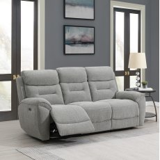Keswick 3 Seater Power Recliner Sofa in Light Grey