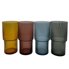 LAV Helen Multi Set of 4 400cc Long Tumblers LAV Helen Multi Set of 4 400cc Long Tumblers