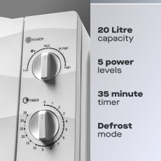 Daewoo 20L 700w Microwave White
