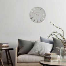 12" Mulberry Wall Clock Silver Cloud