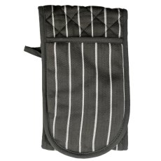 Le Chateau Butchers Stripe Double Oven Glove Grey
