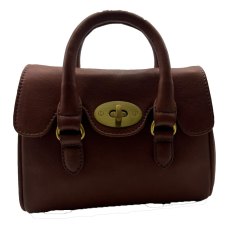Ashwood Leather Mini Turn Lock Grab Bag Tan Ashwood Leather Mini Turn Lock Grab Bag Tan