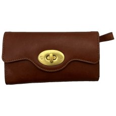 Ashwood Leather Turn Lock Purse Tan