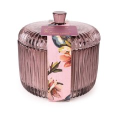Ridged Glass Jar Candle Plum Ridged Glass Jar Candle Plum