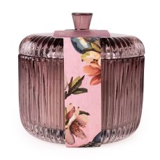Ridged Glass Jar Candle Plum Ridged Glass Jar Candle Plum