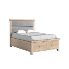 Casterton White Wash Bed Frame with Grey Headboard and Drawers Casterton White Wash Bed Frame with Grey Headboard and Drawers