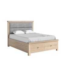 Casterton White Wash Bed Frame with Grey Headboard and Drawers Casterton White Wash Bed Frame with Grey Headboard and Drawers