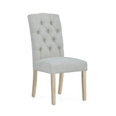 Casterton White Wash Natural Button Back Chair Pair