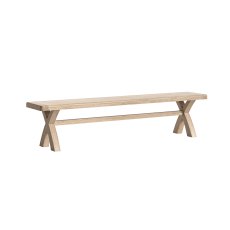 Casterton White Wash Cross Leg Bench