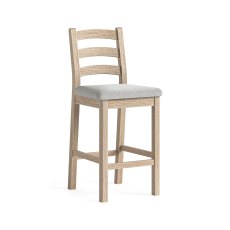 Casterton White Wash Bar Stool with Natural Cushion