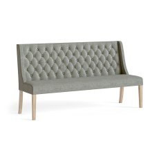Casterton White Wash Button Back Dining Bench in Grey Casterton White Wash Button Back Dining Bench in Grey
