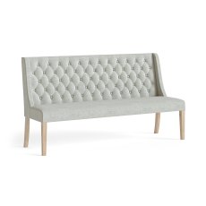 Casterton White Wash Button Dining Bench in Natural Casterton White Wash Button Dining Bench in Natural