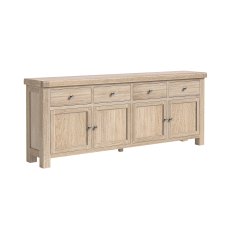 Casterton White Wash 4 Door 4 Drawer Sideboard