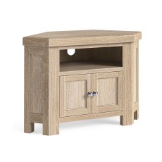 Casterton White Wash 2 Door Corner TV Unit