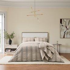 Bedeck of Belfast Woven Waffle Stripe Duvet Set Linen Bedeck of Belfast Woven Waffle Stripe Duvet Set Linen