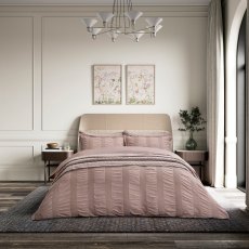 Bedeck of Belfast Woven Waffle Stripe Duvet Set Pink Bedeck of Belfast Woven Waffle Stripe Duvet Set Pink