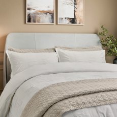 Bedeck of Belfast Woven Waffle Stripe Duvet Set White Bedeck of Belfast Woven Waffle Stripe Duvet Set White