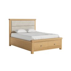 Casterton Bed Frame with Cream Herringbone Headboard and Drawers Casterton Bed Frame with Cream Herringbone Headboard and Drawers
