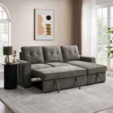 Toby Corner Sofa Bed with Storage in Grey