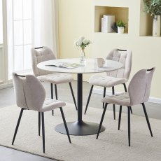 Codie Round Dining Table and 4 Chairs Codie Round Dining Table and 4 Chairs