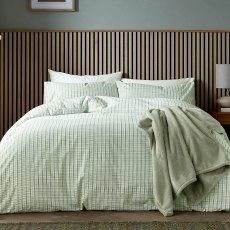 Helena Springfield Calico and Chalk Tranquil Check Duvet Set Green