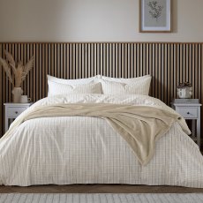 Helena Springfield Calico and Chalk Tranquil Check Duvet Set Linen