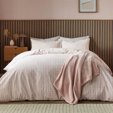 Helena Springfield Calico and Chalk Tranquil Check Duvet Set Pink