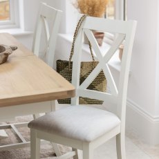 Salthouse Upholstered Cross Back Dining Chair Pair Salthouse Upholstered Cross Back Dining Chair Pair