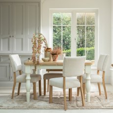 Salthouse 1.3m Extending Spindle Leg Dining Table with 4 Upholstered Chairs