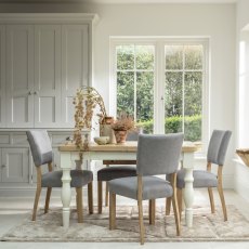 Salthouse 1.3m Extending Spindle Leg Dining Table with 4 Upholstered Chairs Salthouse 1.3m Extending Spindle Leg Dining Table with 4 Upholstered Chairs