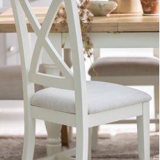 Salthouse 1.3m Extending Spindle Leg Dining Table with 4 Cross Back Chairs & 2 Upholstered Chairs