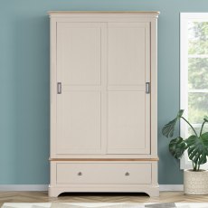 Avignon Double Wardrobe with Sliding Doors & 1 Drawer Avignon Double Wardrobe with Sliding Doors & 1 Drawer