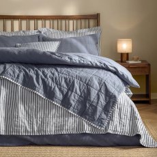 Yard Hebden Stripe Bedspread Navy/Denim Yard Hebden Stripe Bedspread Navy/Denim