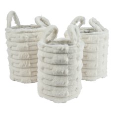 Kaemingk Decorative Basket Round White Kaemingk Decorative Basket Round White