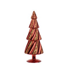 Kaemingk Red Swirl Glass Tree Kaemingk Red Swirl Glass Tree