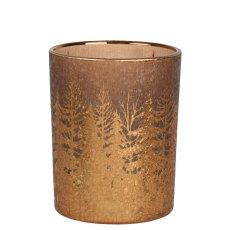 Kaemingk Brown Glass Tealight Holder Kaemingk Brown Glass Tealight Holder