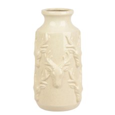 Kaemingk Porcelain Vase with Embossed Deer Kaemingk Porcelain Vase with Embossed Deer